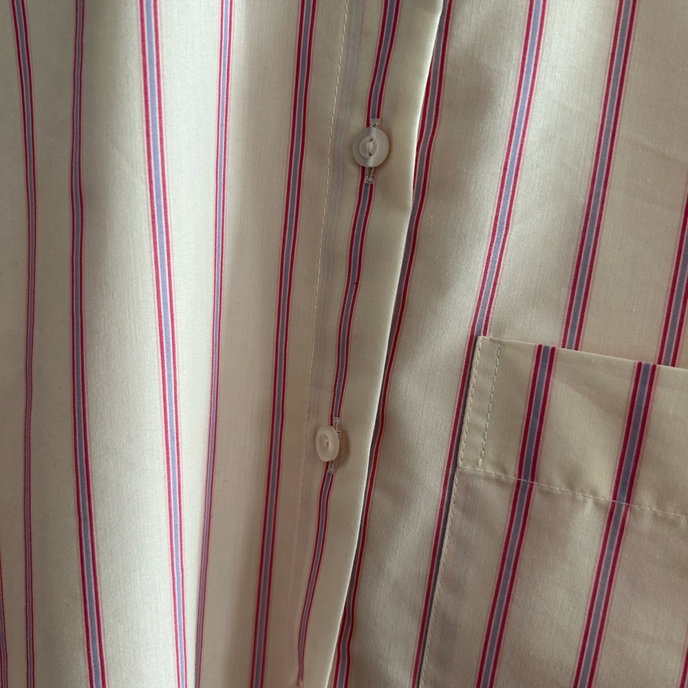 Zara Cream and Pink Striped Button-Down Shirt - Picture 3 of 5